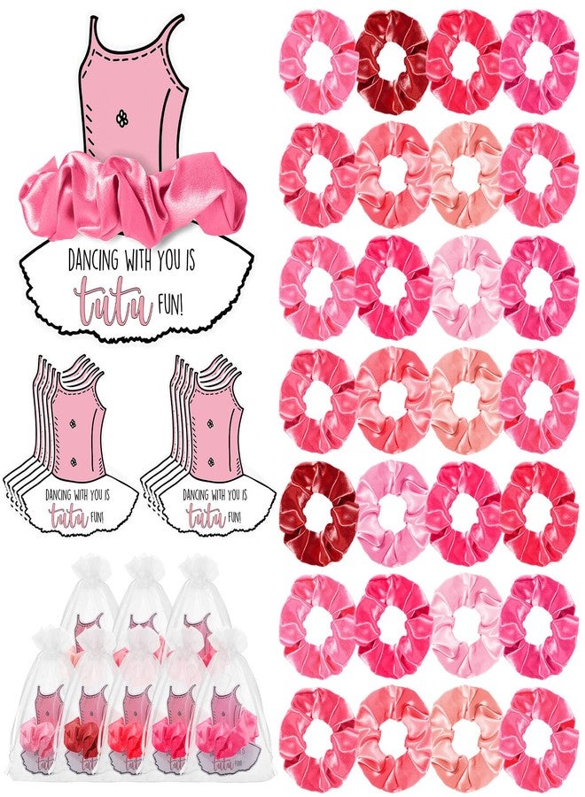 Yinkin 40 Set Ballerina Party Favor for Guest Soft Elastic Hair Tie Hair Scrunchies Ballet Tutu Funny Card Organza Bag Dance Recital Gift for Girls Christmas Ballerina Birthday Party Decoration - Image 1